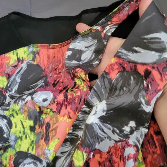 Rachel Rachel Roy | Cute Floral Mesh Cut Out A-line Sleeveless Dress w/ Pockets - Picture 8 of 14